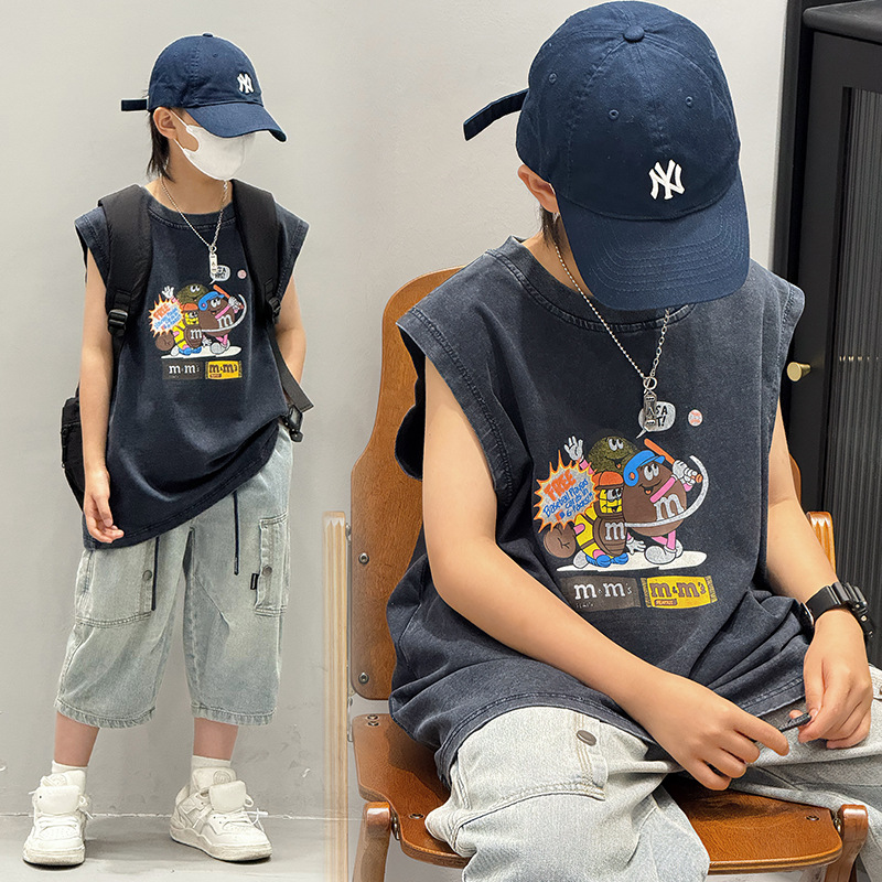 Summer Clothing Drawing - Baoduo kinderkleding kinderzomerkleding jongens bedrukt vest