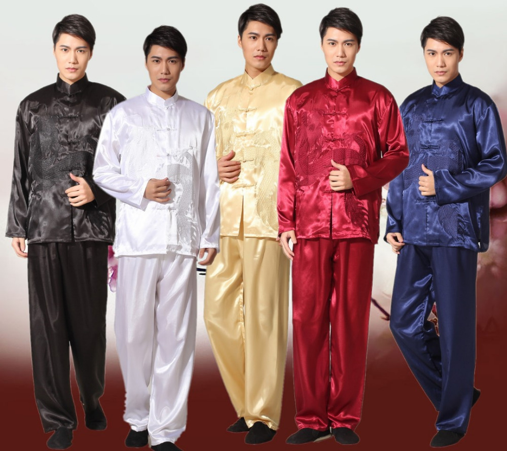 Xl Summer Clothing - Chinese Traditionele Stijl Zwart Heren Satin