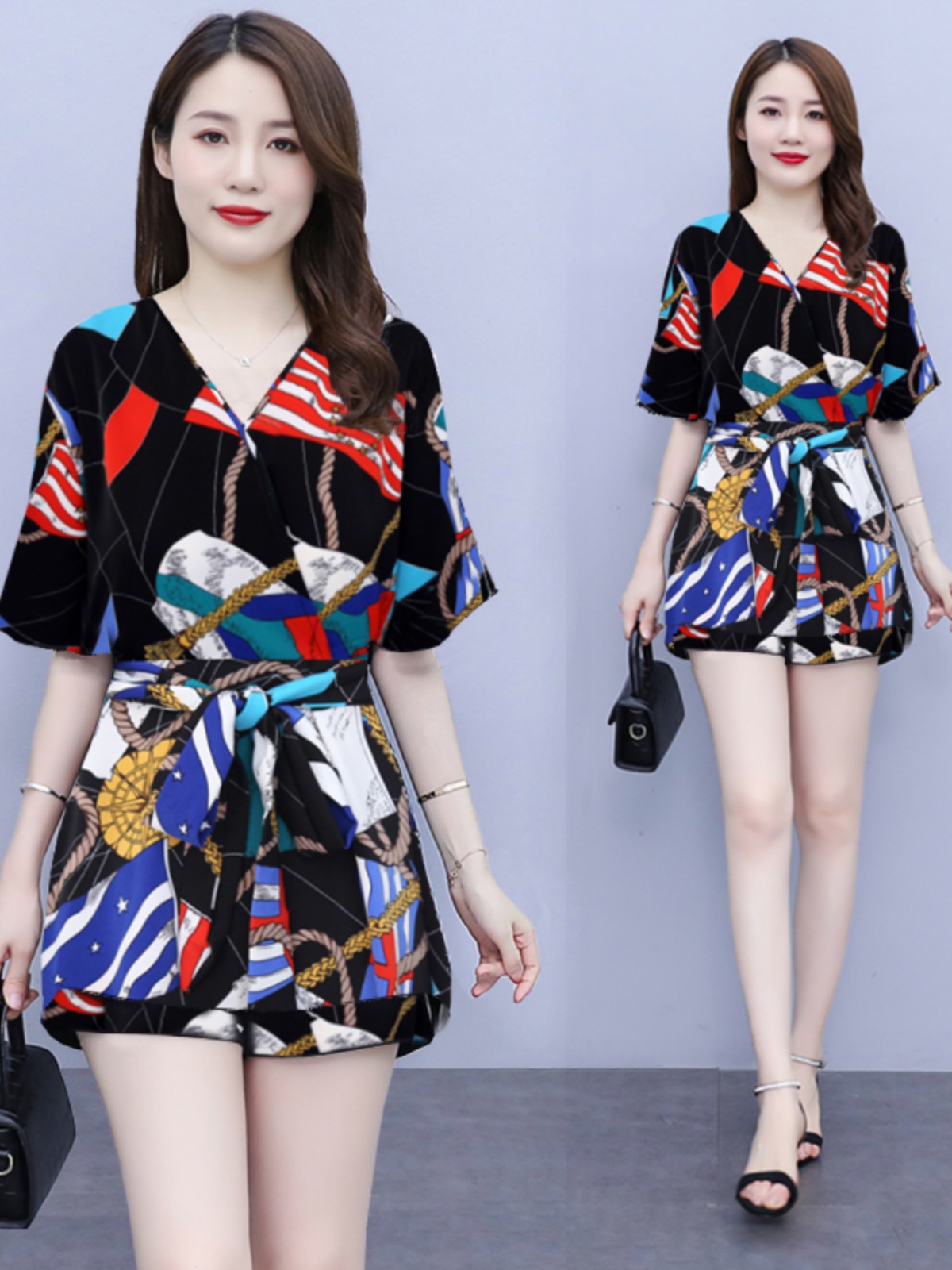 Summer Clothing Fabric - Plus Size Damesmode Zomeroutfit: Korte Mouw