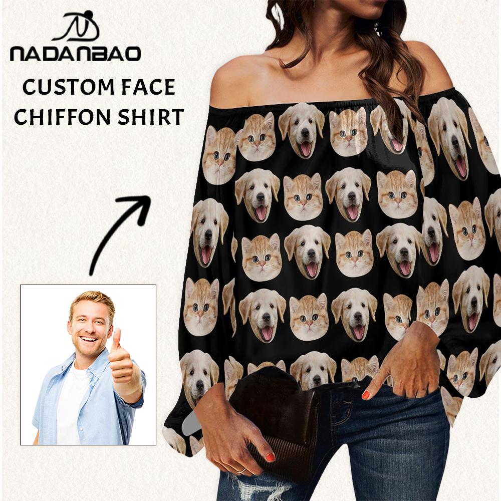 Summer Clothing Images - Uw afbeelding Aangepaste off-shoulder chiffon blouse