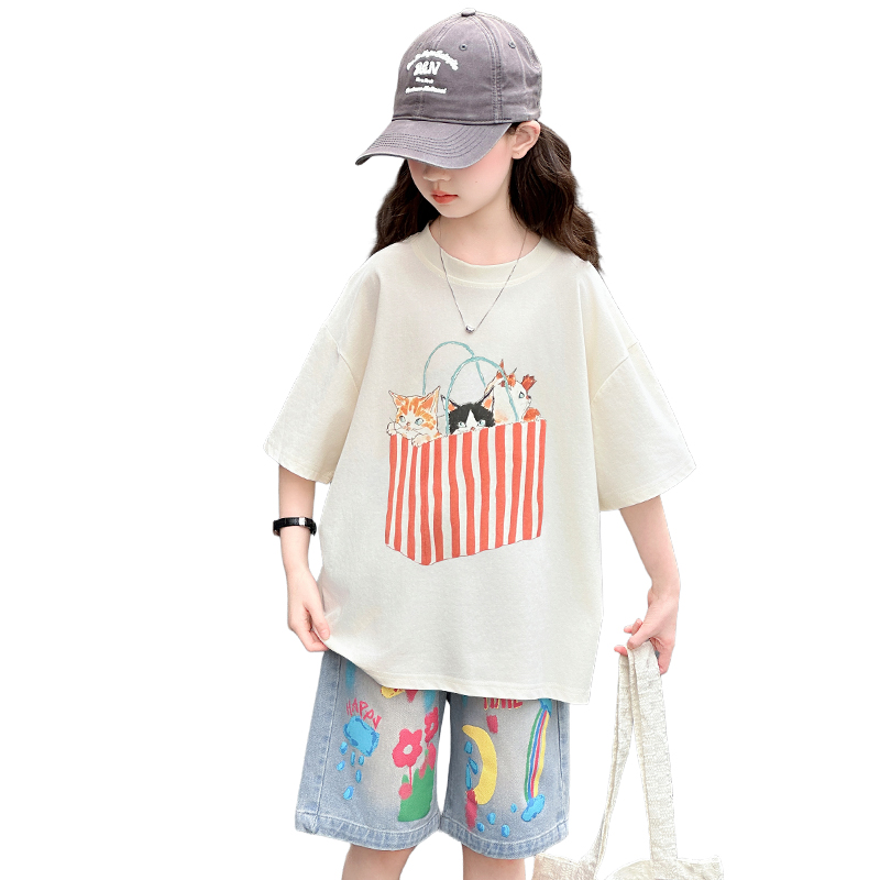 Summer Clothing Drawing - Tienermeisjes Zomer Top en Bottom Set