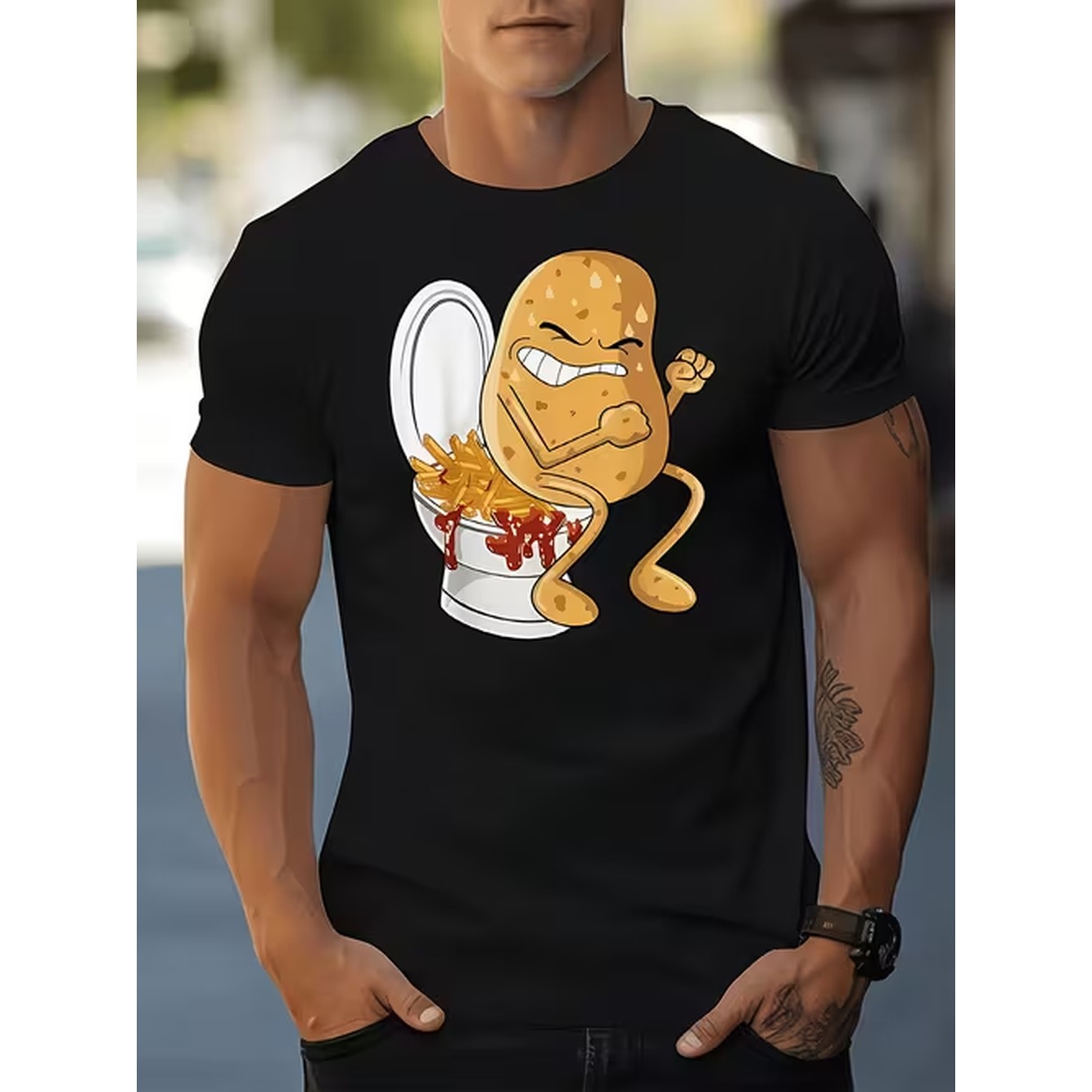 Summer Clothing Images - Productafbeelding Leuk bedrukt casual T-shirt voor