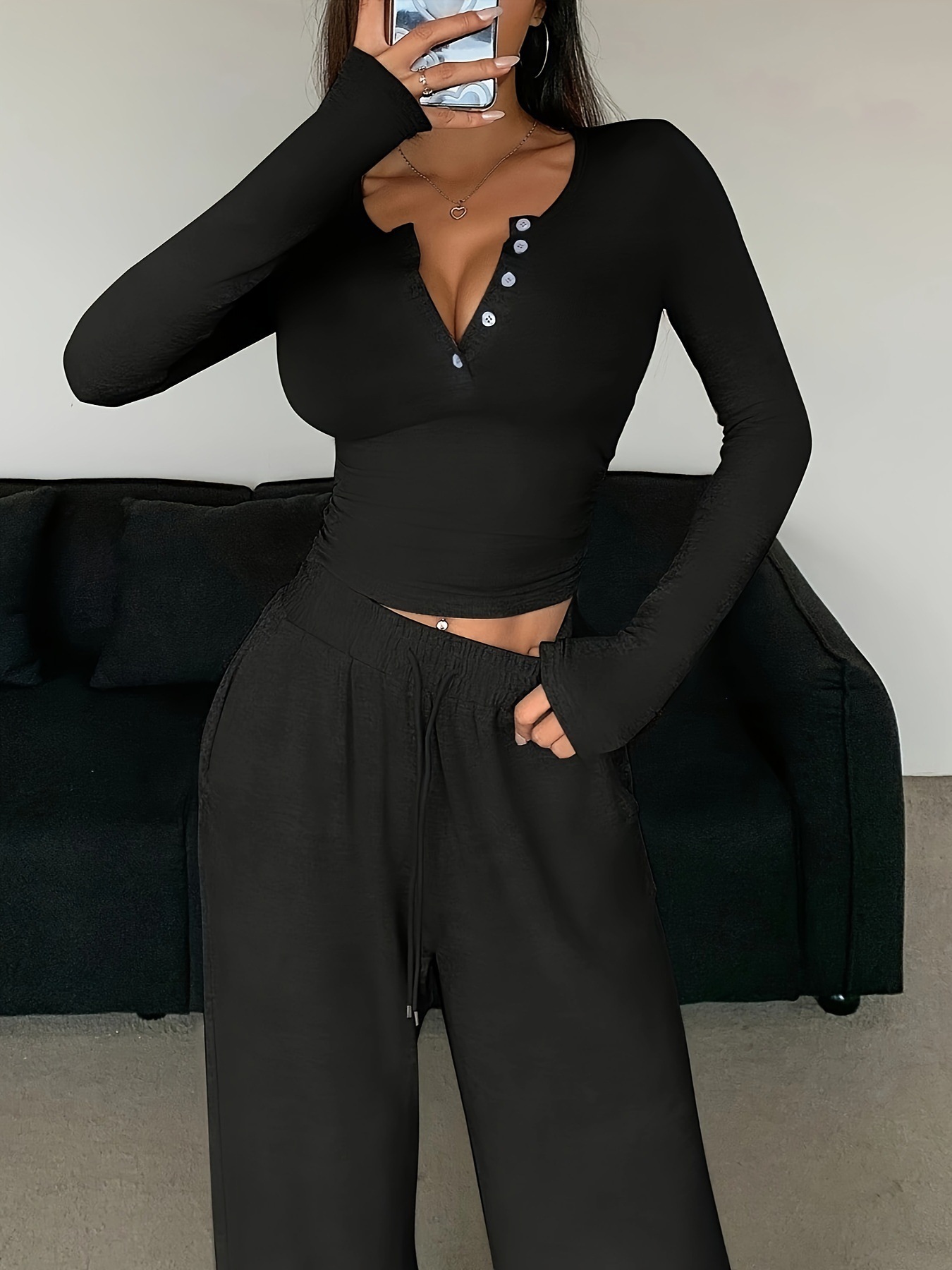 Effen kleur broeksets Herfst W - Summer Clothing Model recensie en prijs